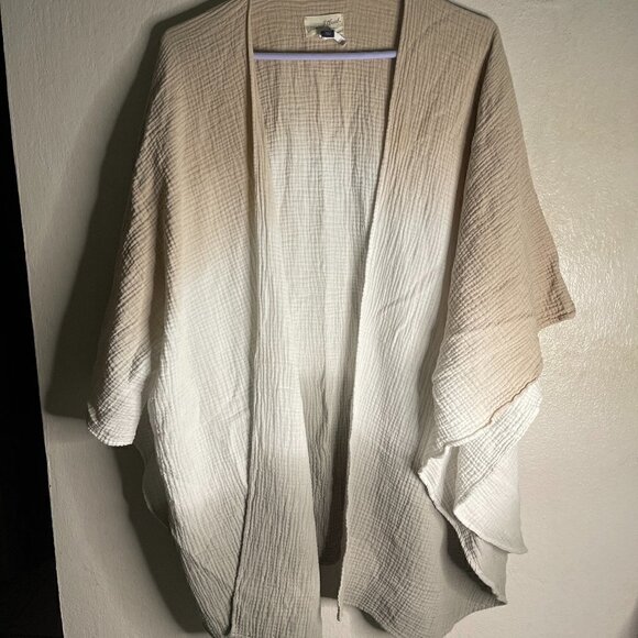Universal Thread tan green ombré open front kimono/duster/poncho size OSFM - Picture 1 of 3